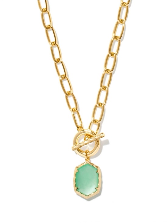 Kendra Scott Jewelry - Kendra Scott Daphne Convertible Gold Link And Chain Necklace In Light Green